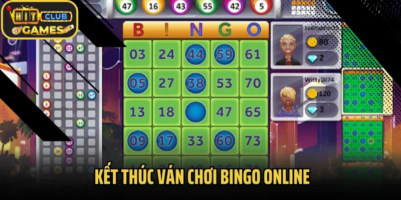 Kết thúc ván chơi bingo online